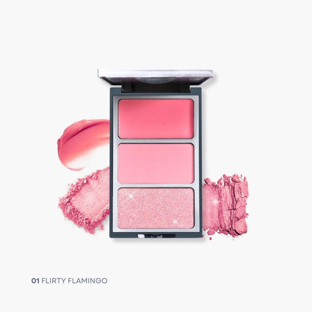 Pinch Perfect Flirty Flamingo Blush Trio New